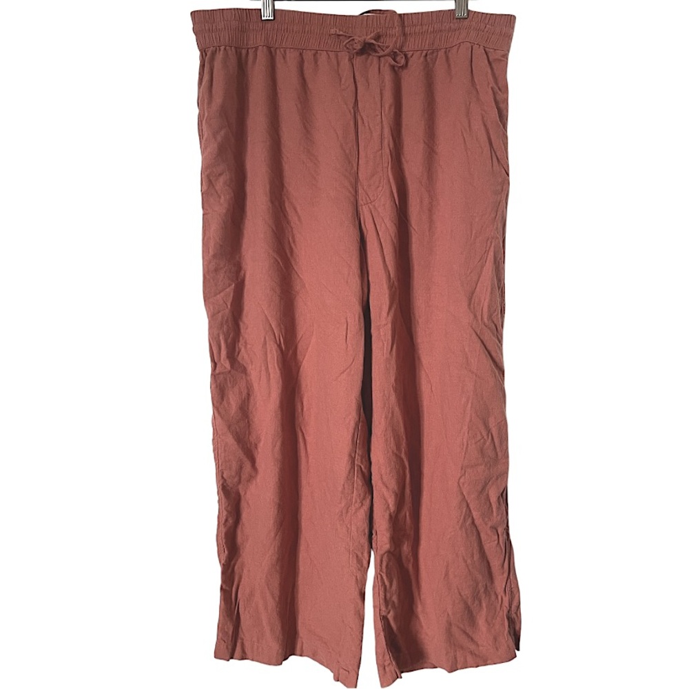 Abercrombie & Fitch Coral Pink Wide Leg Elastic Waist Pants XL‎